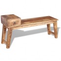 Bench with Solid Wood Mango Drawer 120x36x60 cm