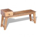 Bench with Solid Wood Mango Drawer 120x36x60 cm