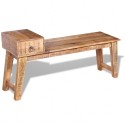 Bench with Solid Wood Mango Drawer 120x36x60 cm