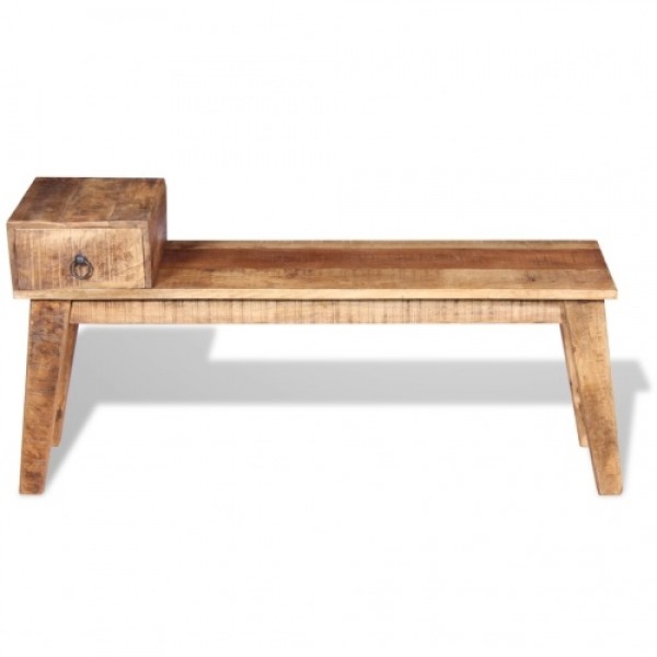 Bench with Solid Wood Mango Drawer 120x36x60 cm