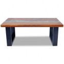  Solid and Resin Teak Wood Coffee Table 100x50 cm