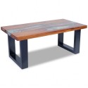  Solid and Resin Teak Wood Coffee Table 100x50 cm