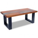  Solid and Resin Teak Wood Coffee Table 100x50 cm