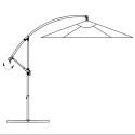 Cantilever Umbrella 3 m Sand White