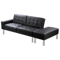 Sofa bed imitation leather black