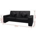 Sofa bed Black synthetic leather