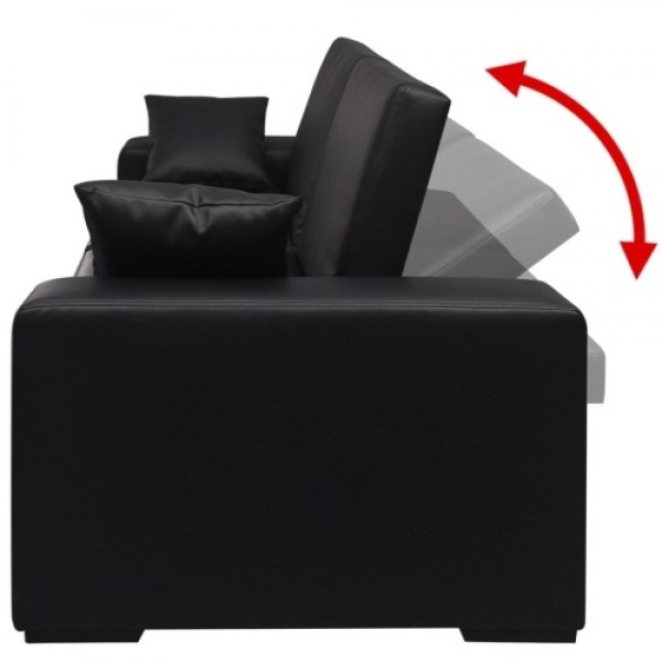 Sofa bed Black synthetic leather