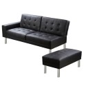 Sofa bed imitation leather black