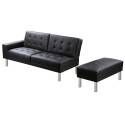 Sofa bed imitation leather black