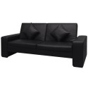 Sofa bed Black synthetic leather