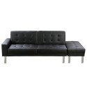 Sofa bed imitation leather black