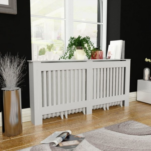 Radiator Cover White MDF 172 cm