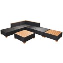 16 Piece Garden Sofa Set Poly Rattan Polywood/WPC Top Black