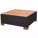 16 Piece Garden Sofa Set Poly Rattan Polywood/WPC Top Black