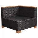 16 Piece Garden Sofa Set Poly Rattan Polywood/WPC Top Black