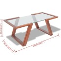  Coffee table made of acacia solid wood 100x50x40 cm brown