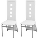 Dining chairs 2 units white artificial leather