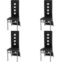 Dining chairs 4 units black artificial leather