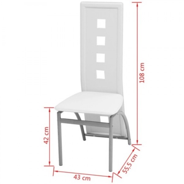 Dining chairs 2 units white artificial leather