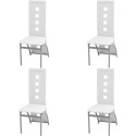 Dining chairs 4 units white artificial leather