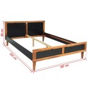 Bed Frame Solid Acacia Wood 78.7"x70.9" Black