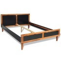 Bed Frame Solid Acacia Wood 78.7"x70.9" Black