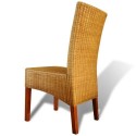 6 Pcs Brown Rattan Dining Room Chairs