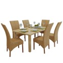 6 Pcs Brown Rattan Dining Room Chairs