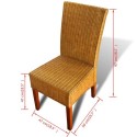 6 Pcs Brown Rattan Dining Room Chairs