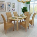 6 Pcs Brown Rattan Dining Room Chairs