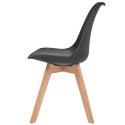 Dining chairs 4 units artificial leather and black wood