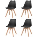 Dining chairs 4 units artificial leather and black wood