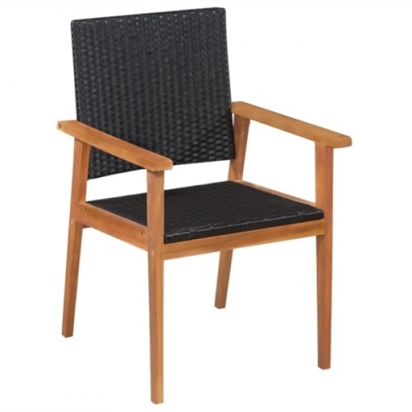 2 pcs Outdoor Classical Poly Rattan Chairs