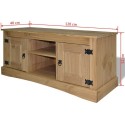 TV cabinet in Mexico style pine solid Corona 120x40x52 cm