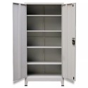 Office Cabinet with 2 Doors Steel 35.4"x15.7"x70.9" Gray