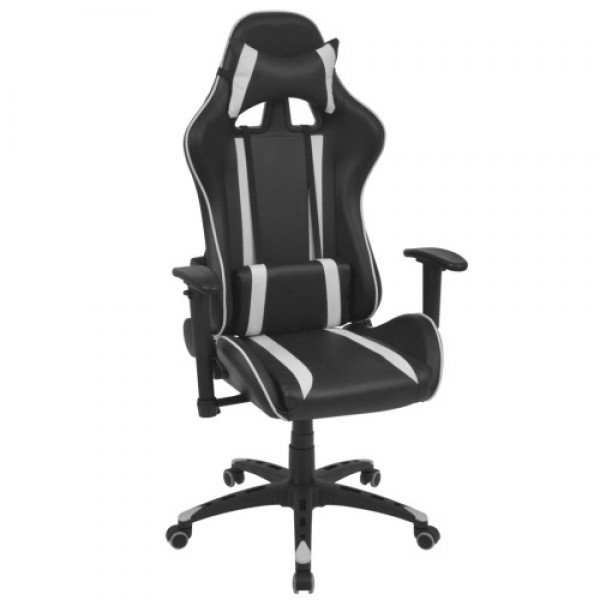  Tilting racing office chair imitation leather white