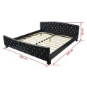 Bed frame imitation leather 180 x 200 cm black