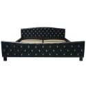 Bed frame imitation leather 180 x 200 cm black