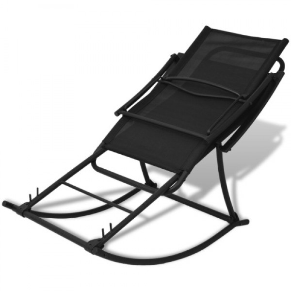 Black Folding Garden Rocking Chair