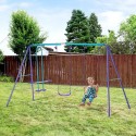 Children's Playground Set, Adjustable Ropes and Metal Frame for Stability