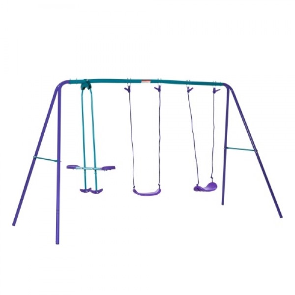 Children's Playground Set, Adjustable Ropes and Metal Frame for Stability