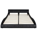 Bed &amp; Memory foam mattress imitation leather 180 cm Black