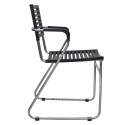 Black Stackable Arm Chair 2 pcs