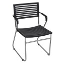 Black Stackable Arm Chair 2 pcs