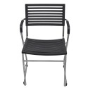 Black Stackable Arm Chair 2 pcs