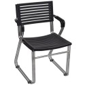 Black Stackable Arm Chair 2 pcs