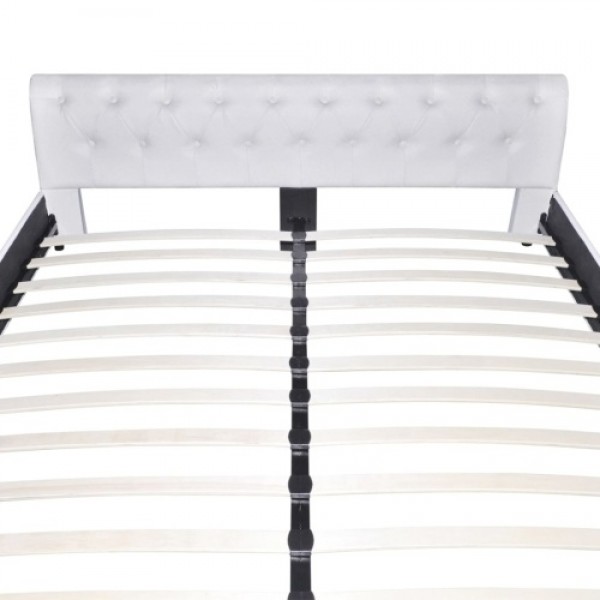 Double bed with memory foam mattress White 180x200 cm