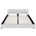 Double bed with memory foam mattress White 180x200 cm