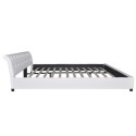 Double bed with memory foam mattress White 180x200 cm