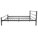 Double bed with memory mattress metal black 180x200 cm